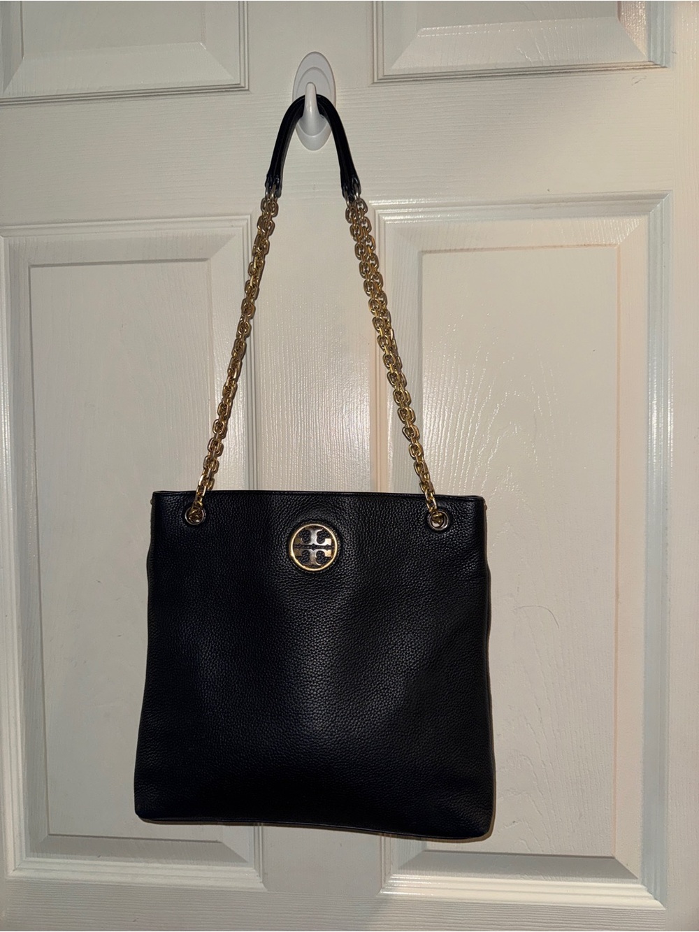 TORY BURCH Pebbled Black Leather Shoulder / Crossbody Bag